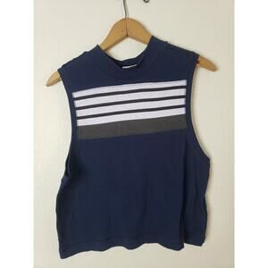 We The Free Womens Tank Top Blue White Striped Short Sleeve Summer Casual XS